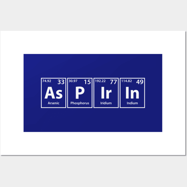 Aspirin (As-P-Ir-In) Periodic Elements Spelling Wall Art by cerebrands